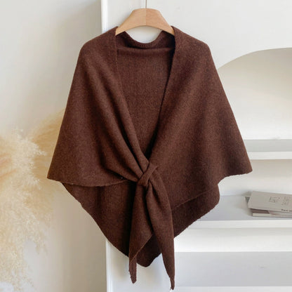 Soft Fringe Open Front Women's Poncho Cape Wrap