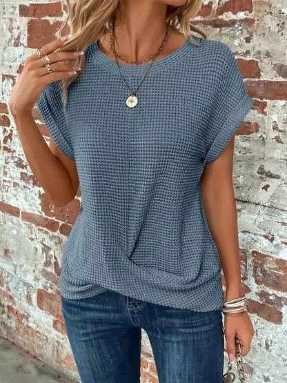 Relaxed Fit Waffle Women's Tee - Nocini