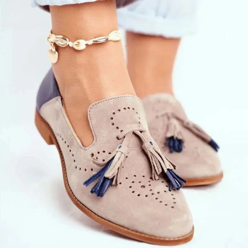 Classic Slip On Loafers for Women with Cute Tassels - Nocini