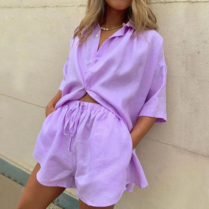 Ladies' Casual Top and Shorts Outfit