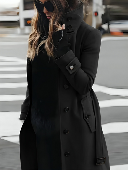 Classic Double Breasted Ladies Trench Coat with Belt