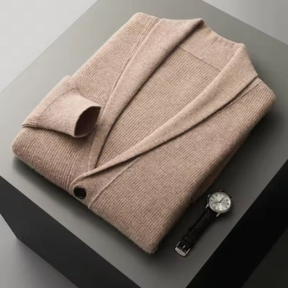 Cozy Men's Knitted Cardigan with Pockets