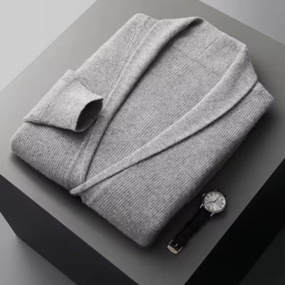 Cozy Men's Knitted Cardigan with Pockets