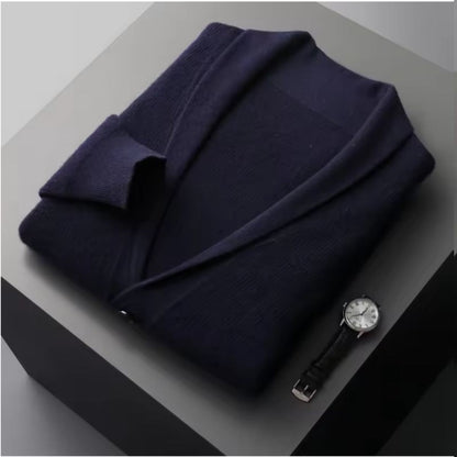 Cozy Men's Knitted Cardigan with Pockets