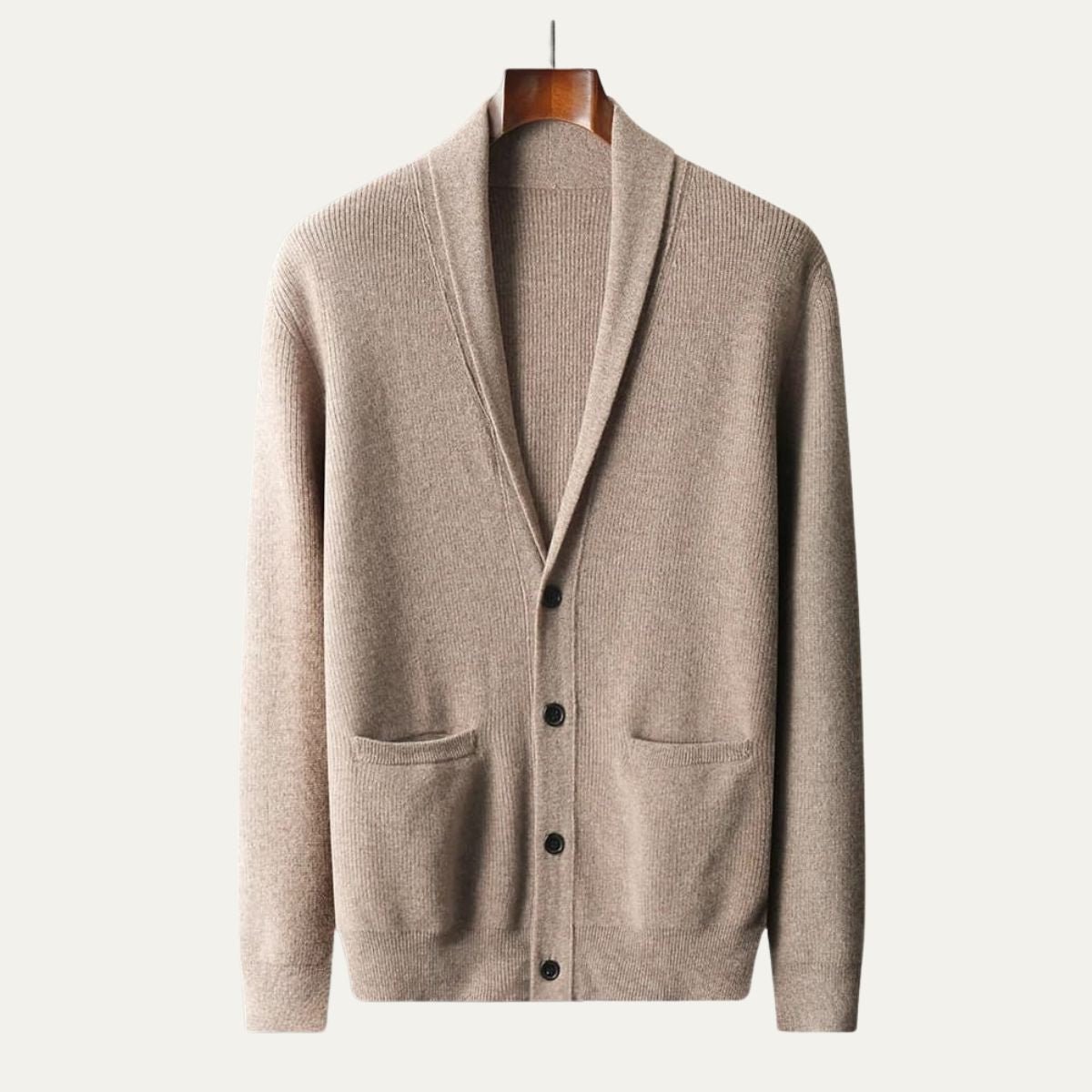 Cozy Men's Knitted Cardigan with Pockets