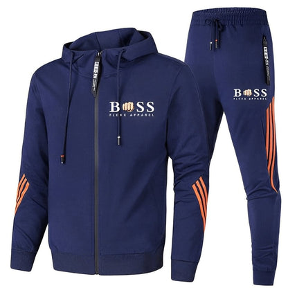 Calvin | Men's Active Stripe Hoodie & Sweatpants Set