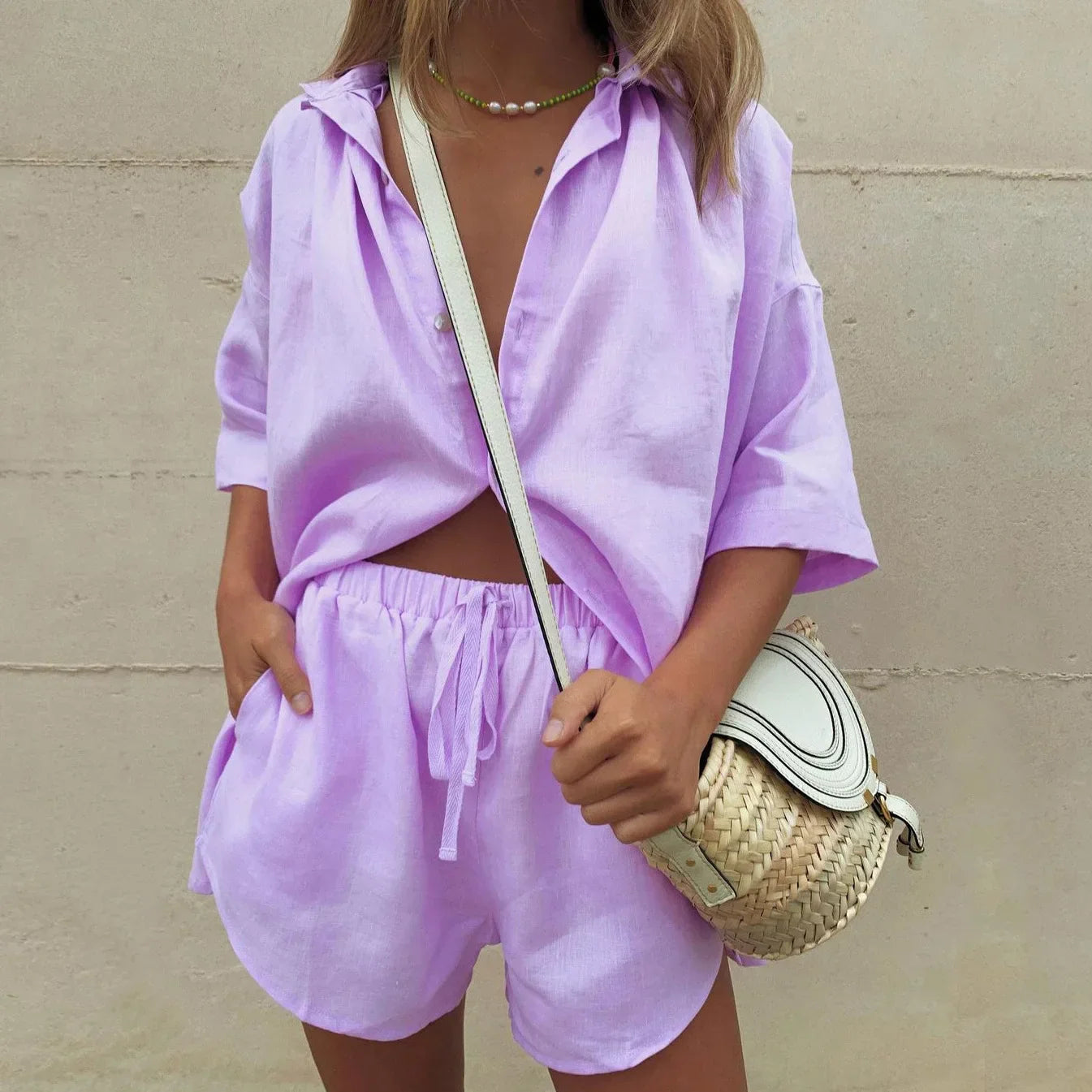 Ladies' Casual Top and Shorts Outfit