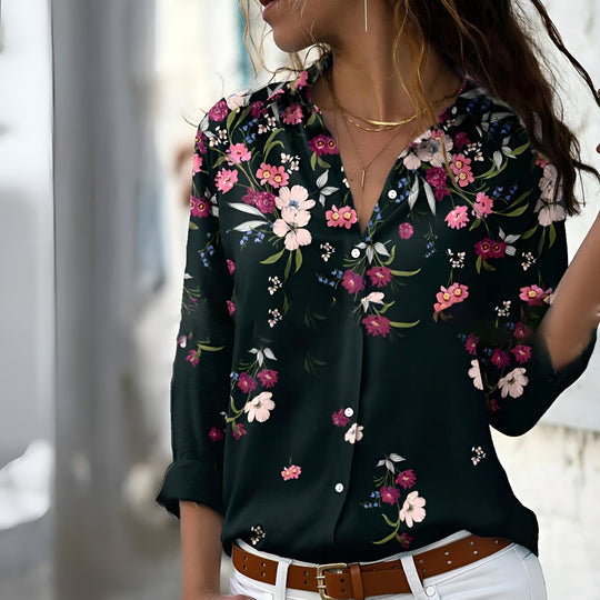 Relaxed Fit Patterned Women's Blouse - Olytrend