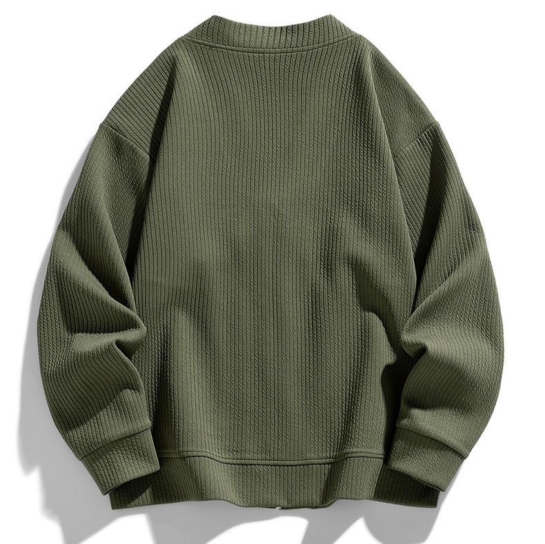 Casual Fit Zip Up Sweater