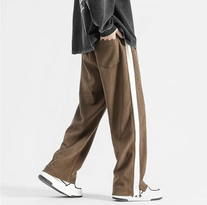 Comfortable Corduroy Jogger Pants with Side Stripes