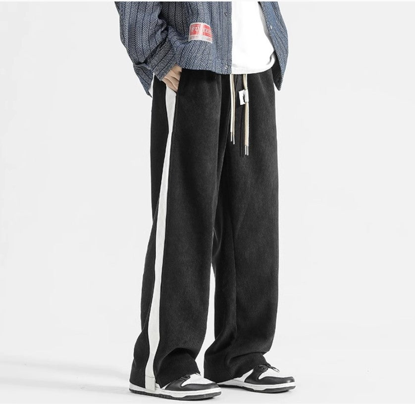 Comfortable Corduroy Jogger Pants with Side Stripes