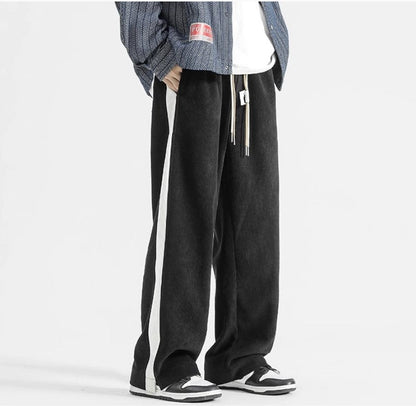 Comfortable Corduroy Jogger Pants with Side Stripes