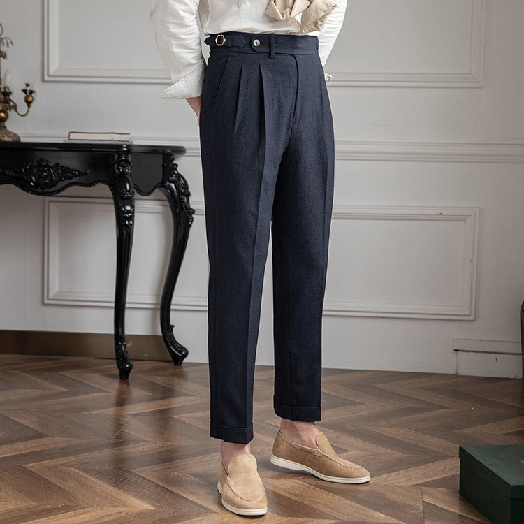 Men's Slim Fit High Waist Dress Trousers - Nocini