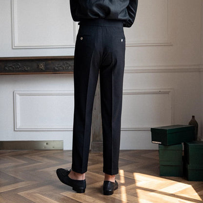 Men's Slim Fit High Waist Dress Trousers