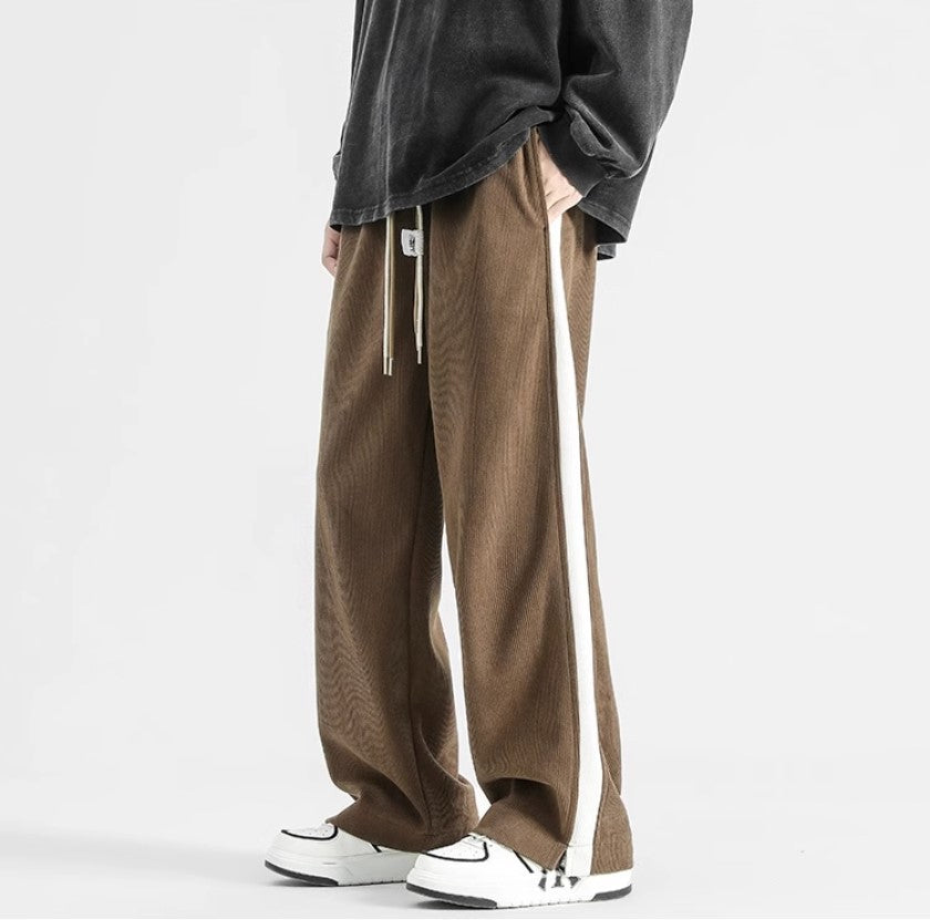 Comfortable Corduroy Jogger Pants with Side Stripes