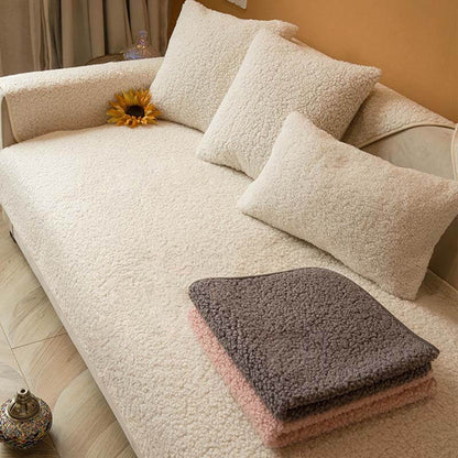 Plush Fleece Sofa Slipcover With Super Soft Fabric - Nocini