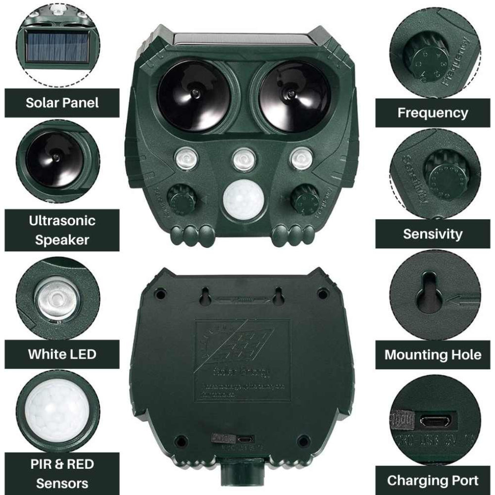 Outdoor Animal Pest Repeller Ultrasonic Device