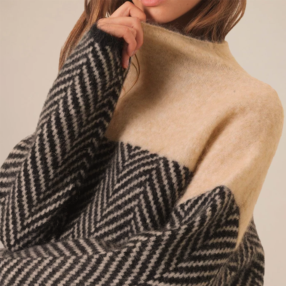 Comfortable Oversized Crew Neck Knit Sweater for Women
