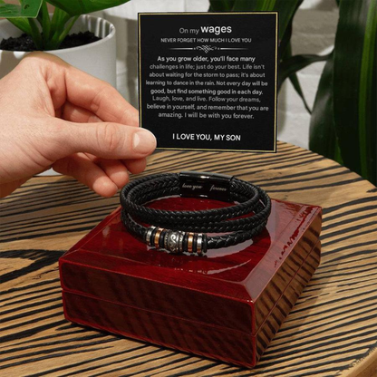 Rugged Mens Leather Wristband