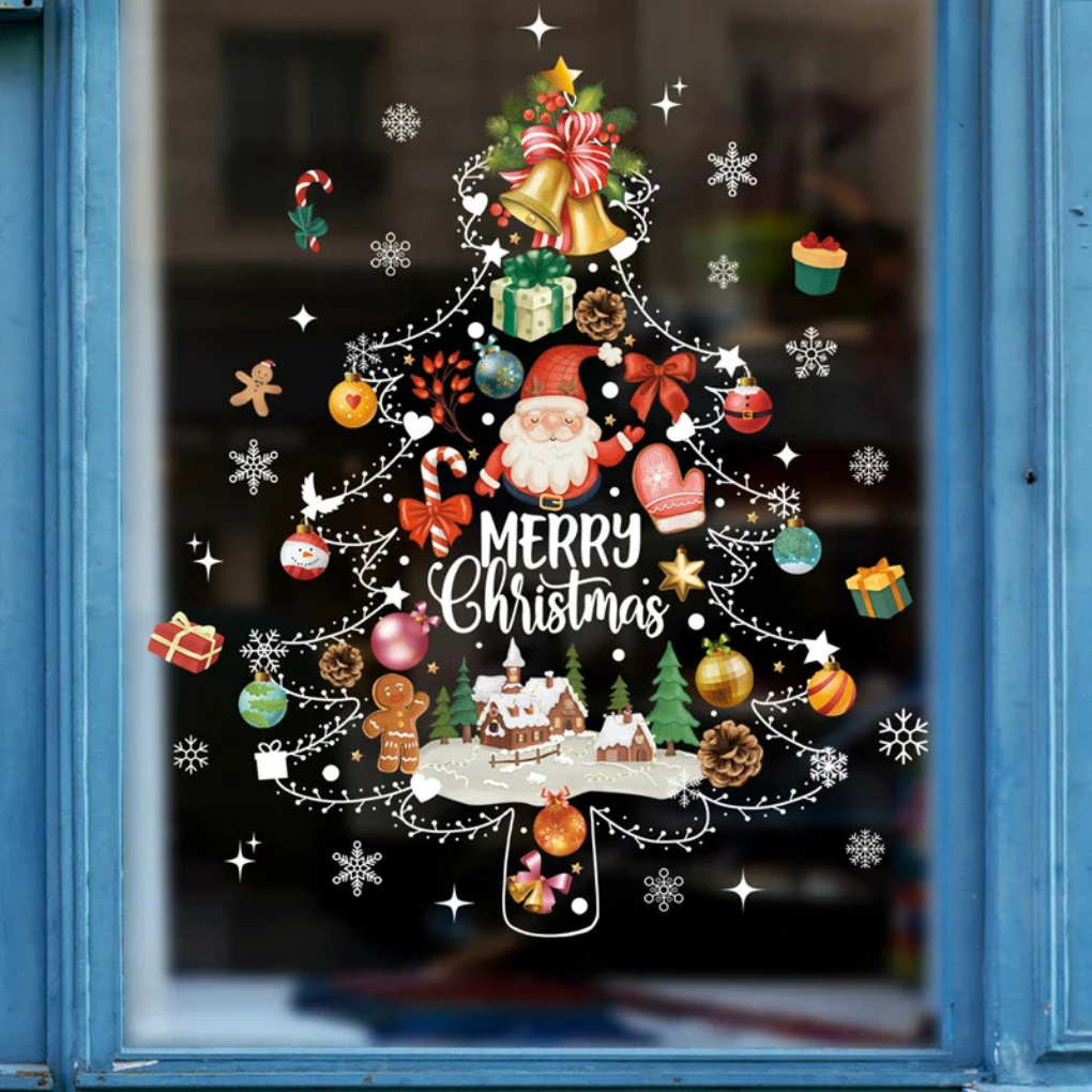 Festive Holiday Window Clings