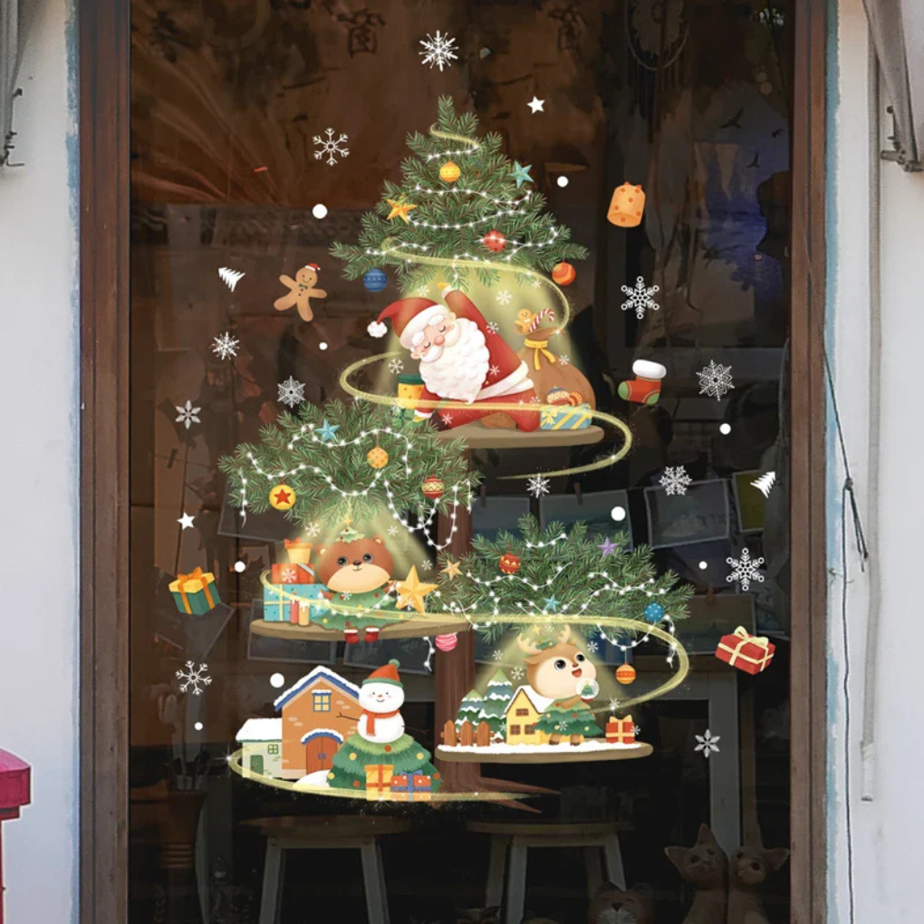 Festive Holiday Window Clings