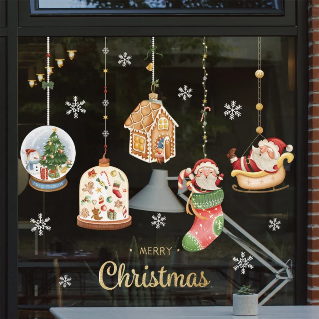 Festive Holiday Window Clings