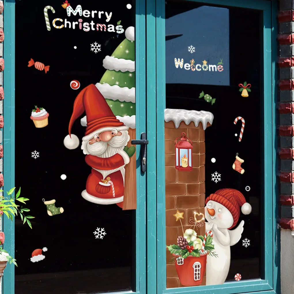 Festive Holiday Window Clings
