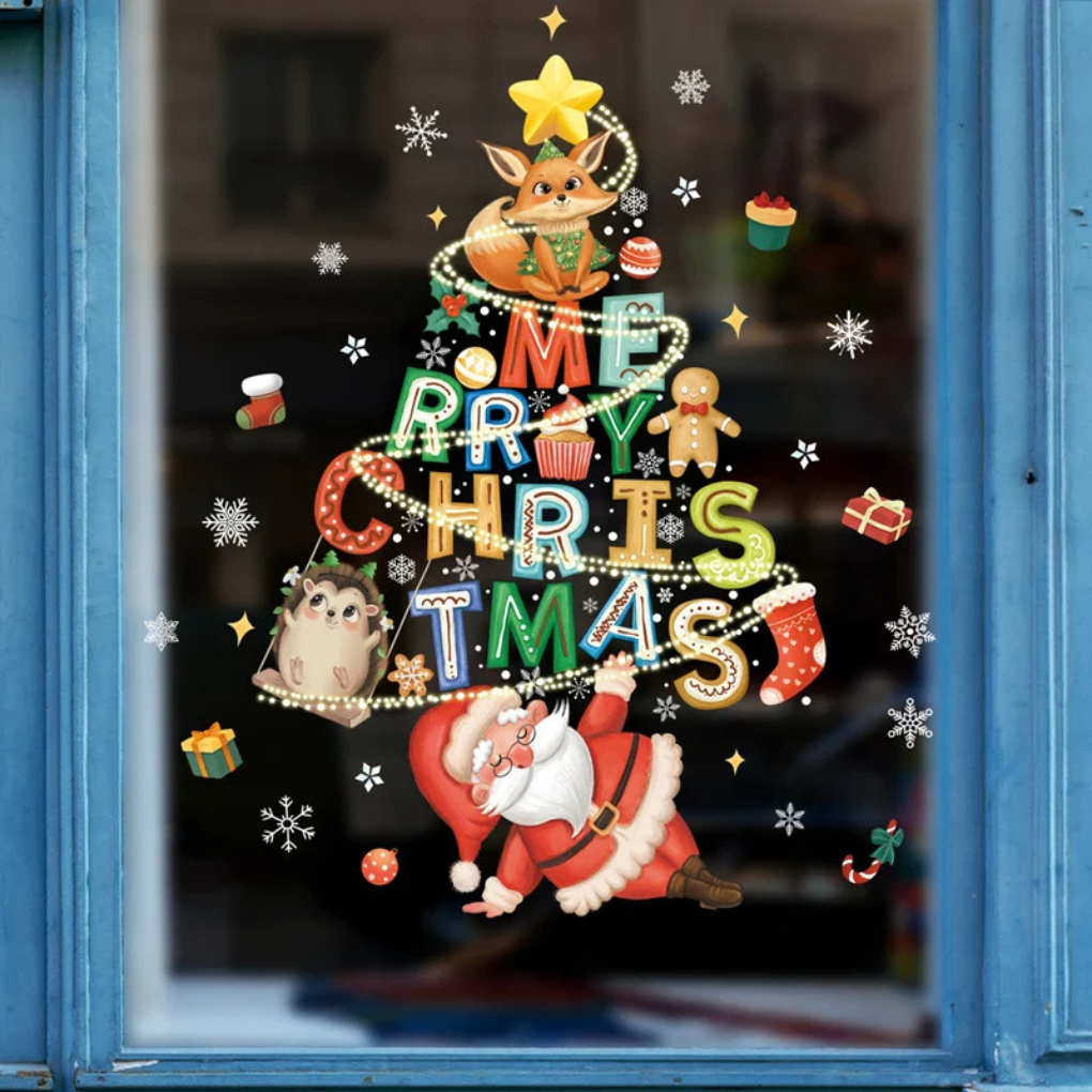 Festive Holiday Window Clings