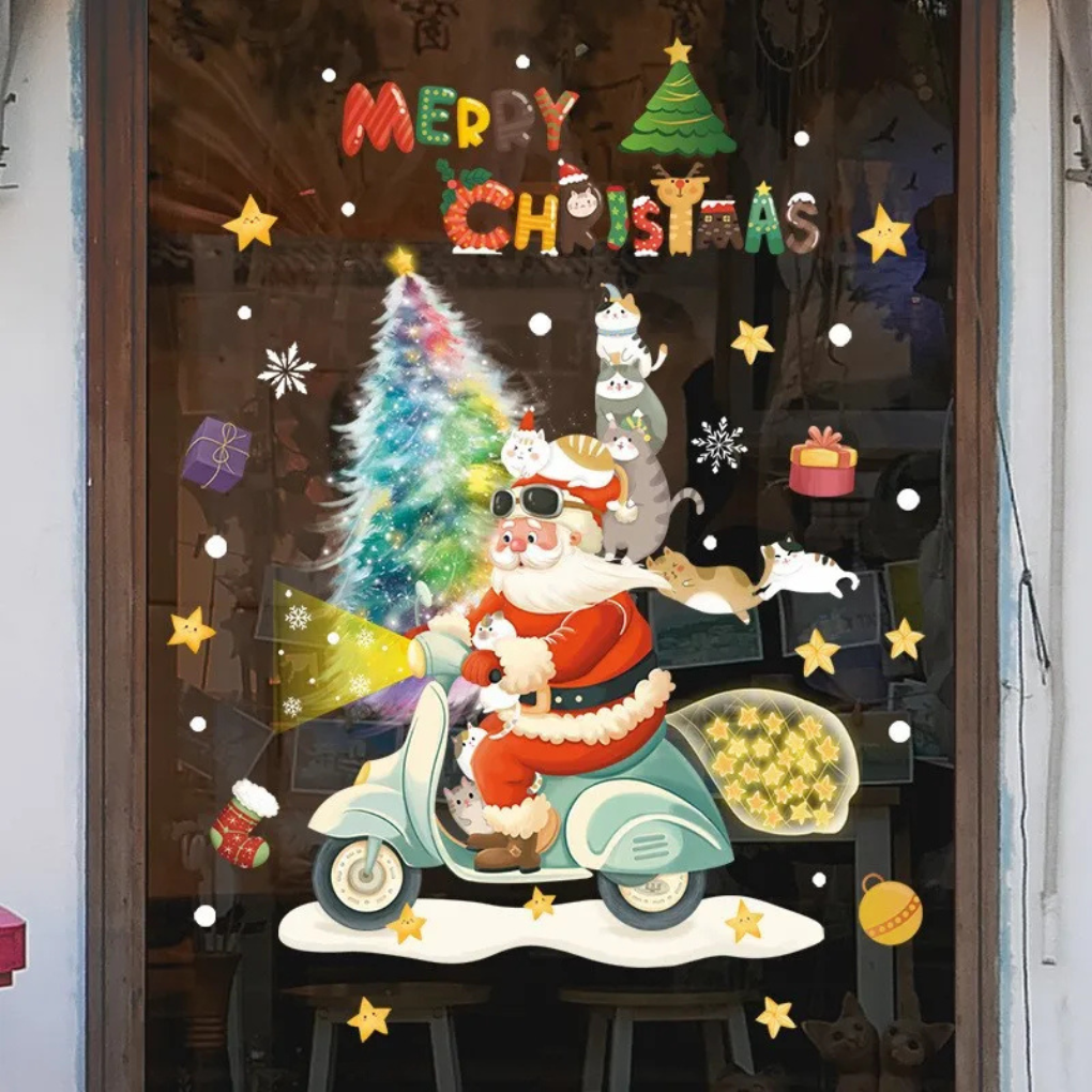 Festive Holiday Window Clings