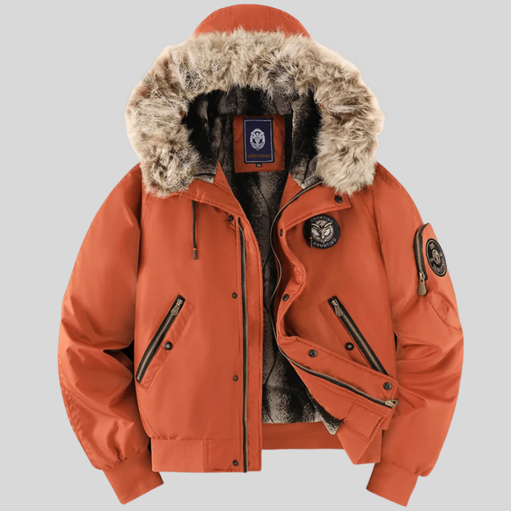 Quilted Parka Coat with Fake Fur Hood
