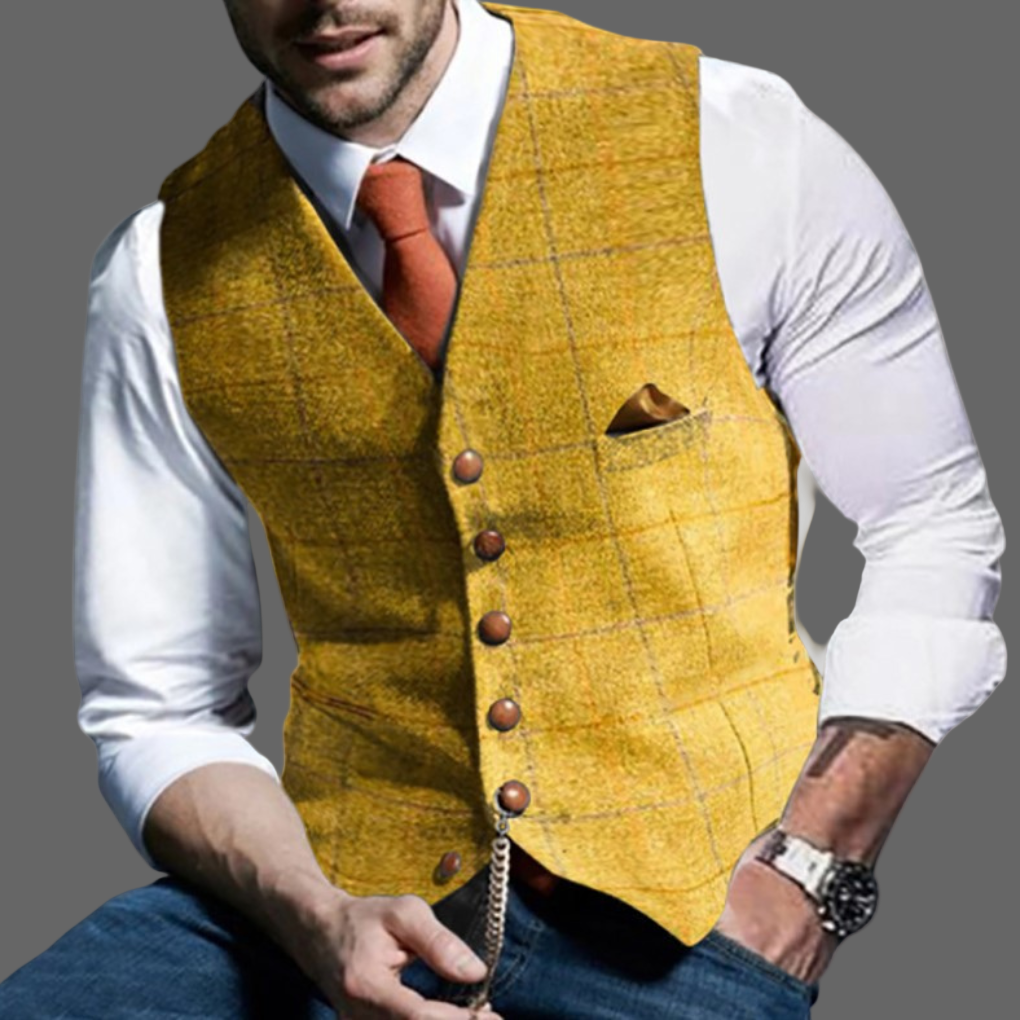 Timeless Elegant Waistcoat with Pointed Collar and Button Fastening