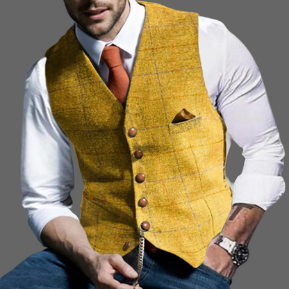 Timeless Elegant Waistcoat with Pointed Collar and Button Fastening