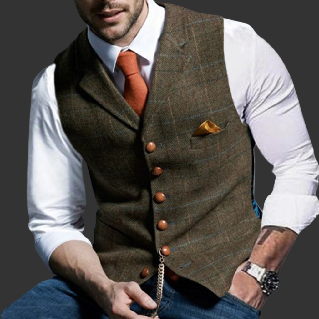 Timeless Elegant Waistcoat with Pointed Collar and Button Fastening