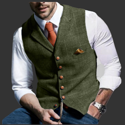 Timeless Elegant Waistcoat with Pointed Collar and Button Fastening