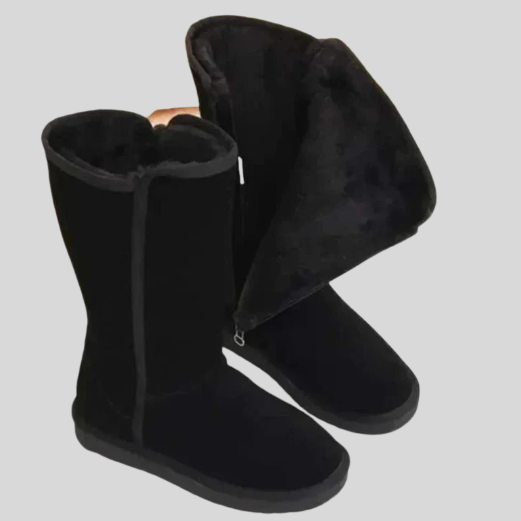 Ladies Warm Leather Ankle Boots - Olytrend