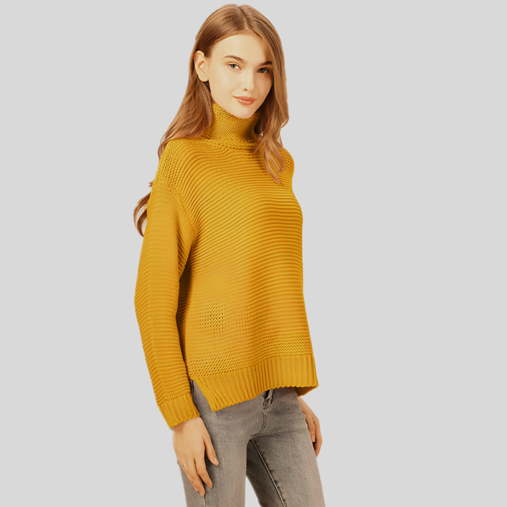 Soft Knit Crew Neck Winter Sweater for Ladies