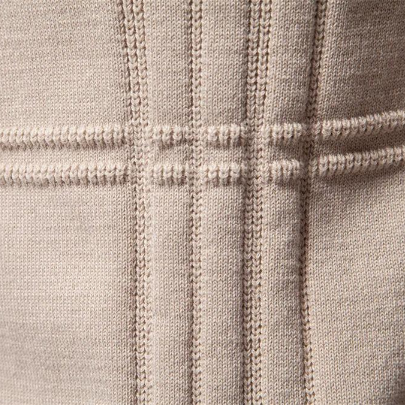 Timeless Herringbone Pattern Crew Sweater