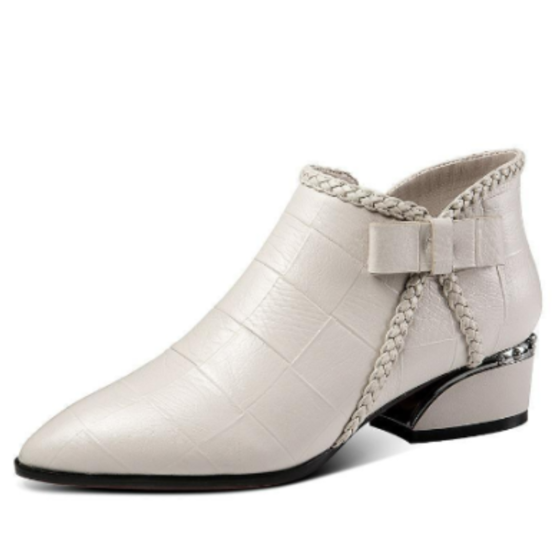 Ladies' Block Heel Zipper Ankle Boots - Nocini