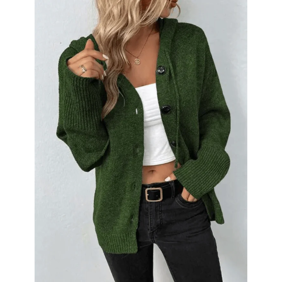 Women's Soft Cable Knit Hooded Sweater
