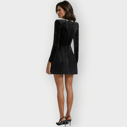Luxurious Soft Mini Square Neckline Dress