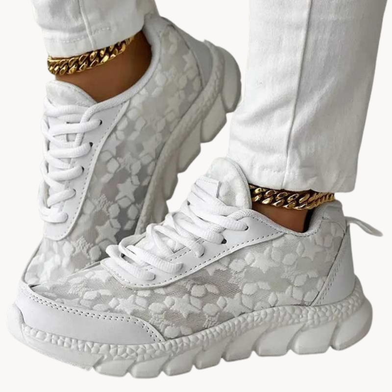 Comfy Women's Lace Up Sneakers with Thick Soles - Nocini
