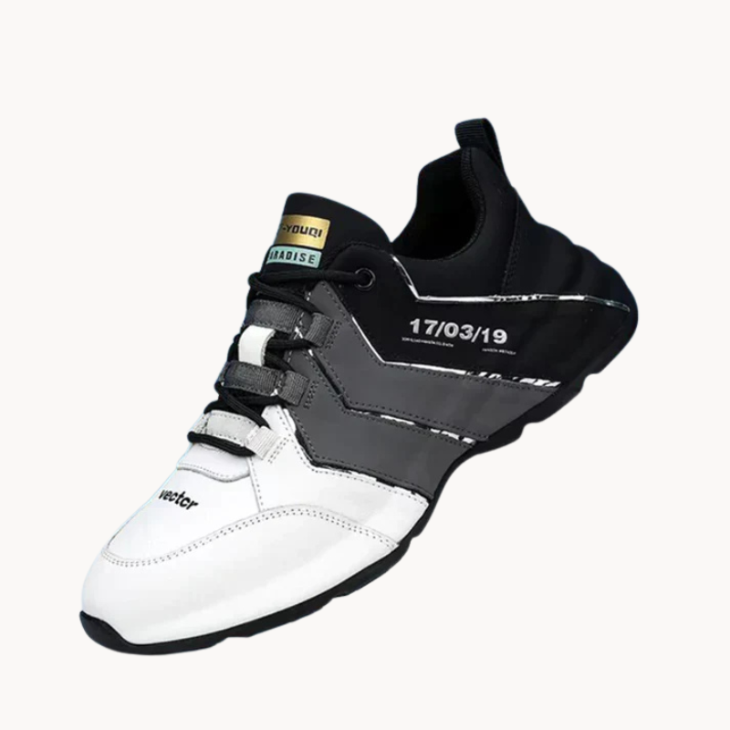 Men's Athletic Shoes - Airy Mesh - Thick Sole - Lace Up