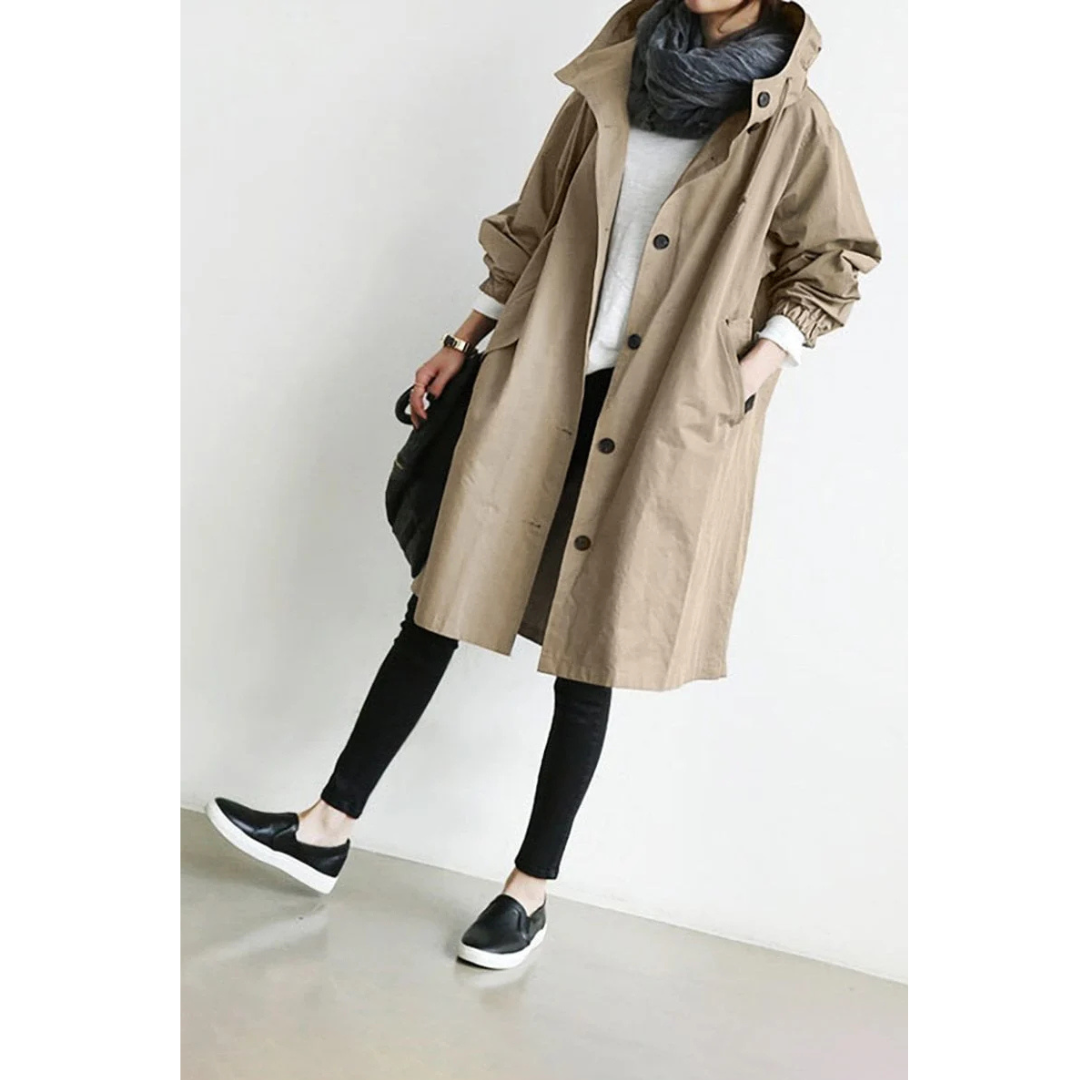 Timeless Women's Double Breasted Hooded Coat