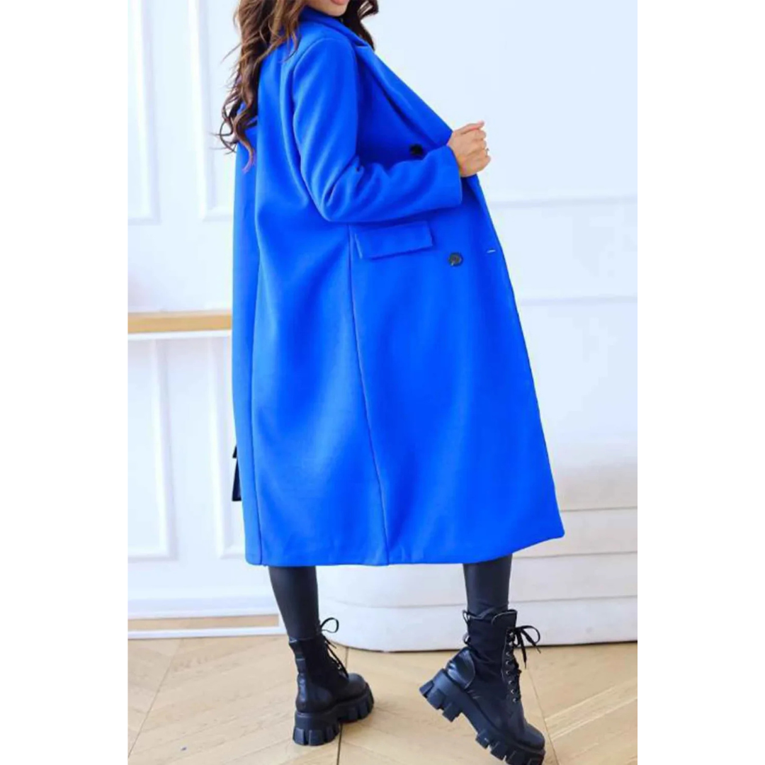Warm Womens Oversized Wool Double Breasted Coat