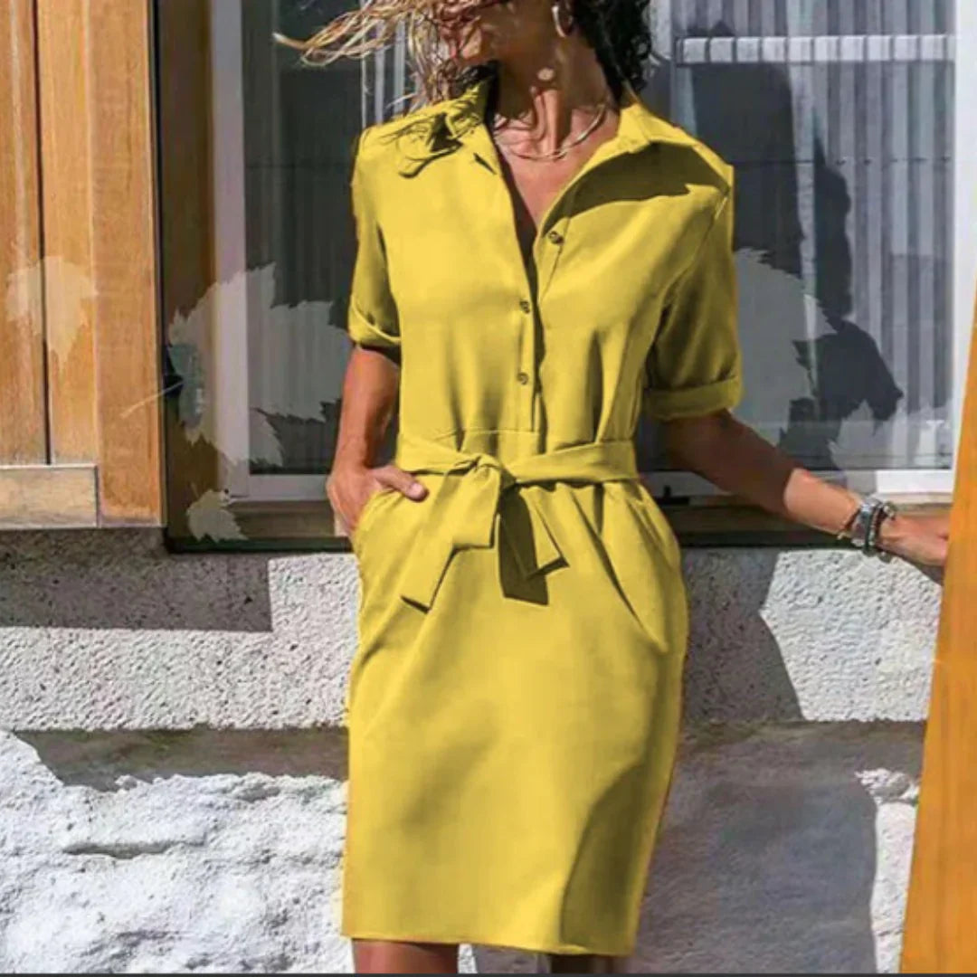 Casual Women's Shirt Dress with Slim Fit