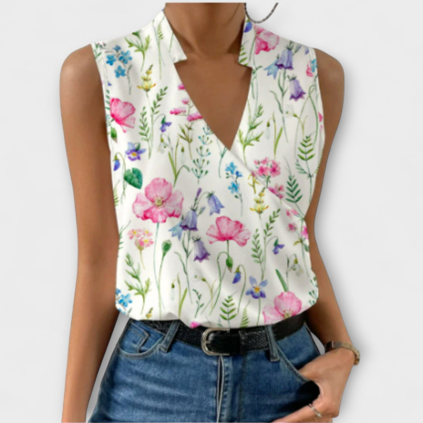 Elegant V Neck Women's Blouse
