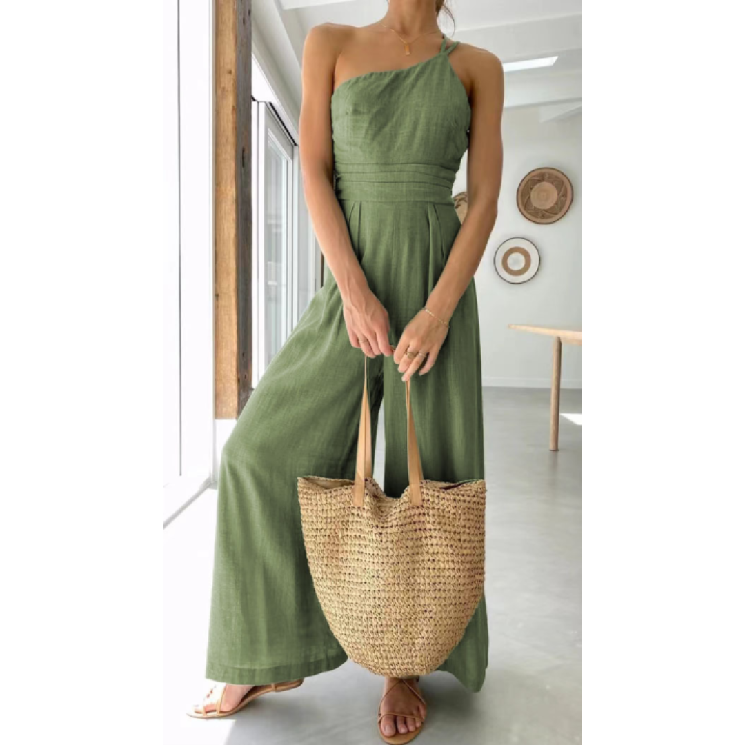 Women's Tailored Fit Wide Leg Asymmetric Neck Dress