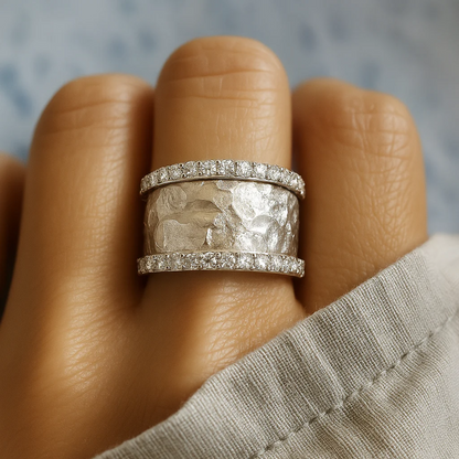 Classic Sparkle Zirconia Silver Ring - Nocini