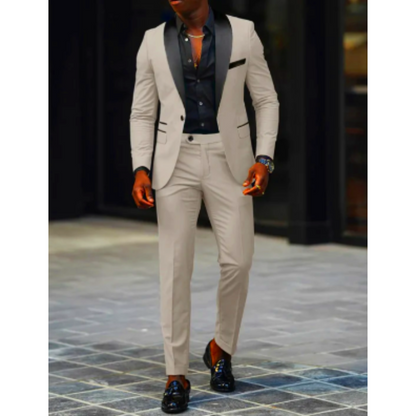 Men's Tailored Fit Peak Lapel Suit Jacket Set