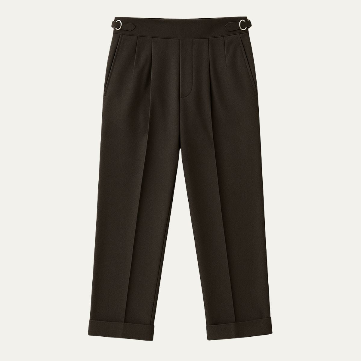 Classic Fit High Waisted Wool Trousers for Men - Nocini